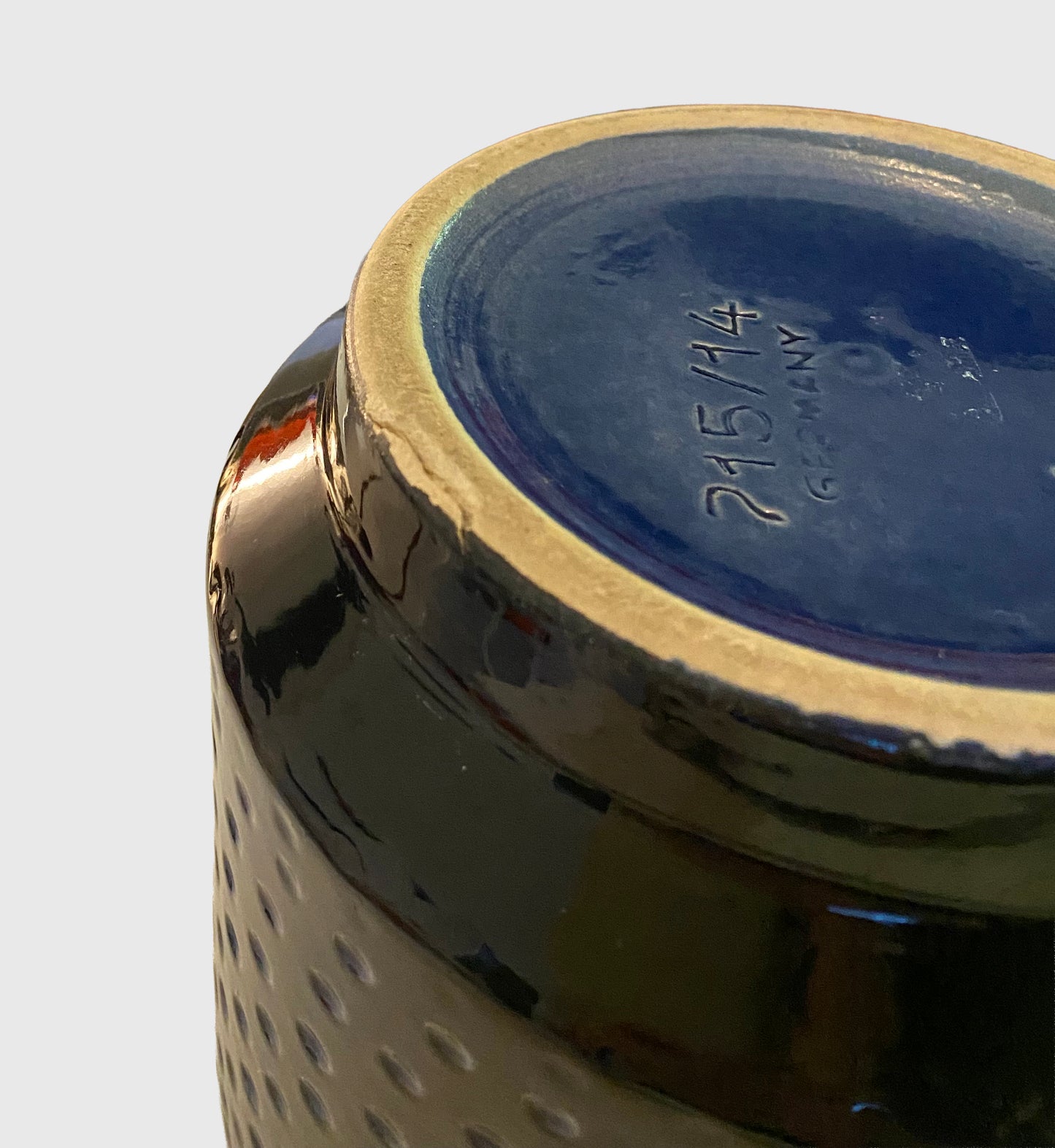 Vintage Ceramic Planter — Deep Cobalt Blue