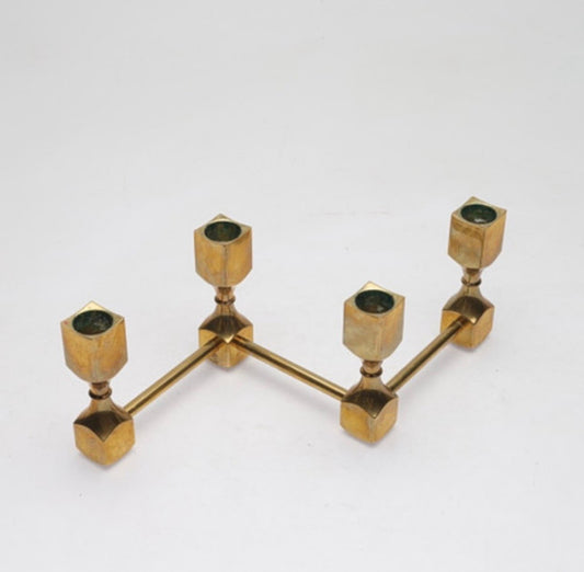 Four-Arm Solid Brass Candelabra — Metallslöjden Gusum
