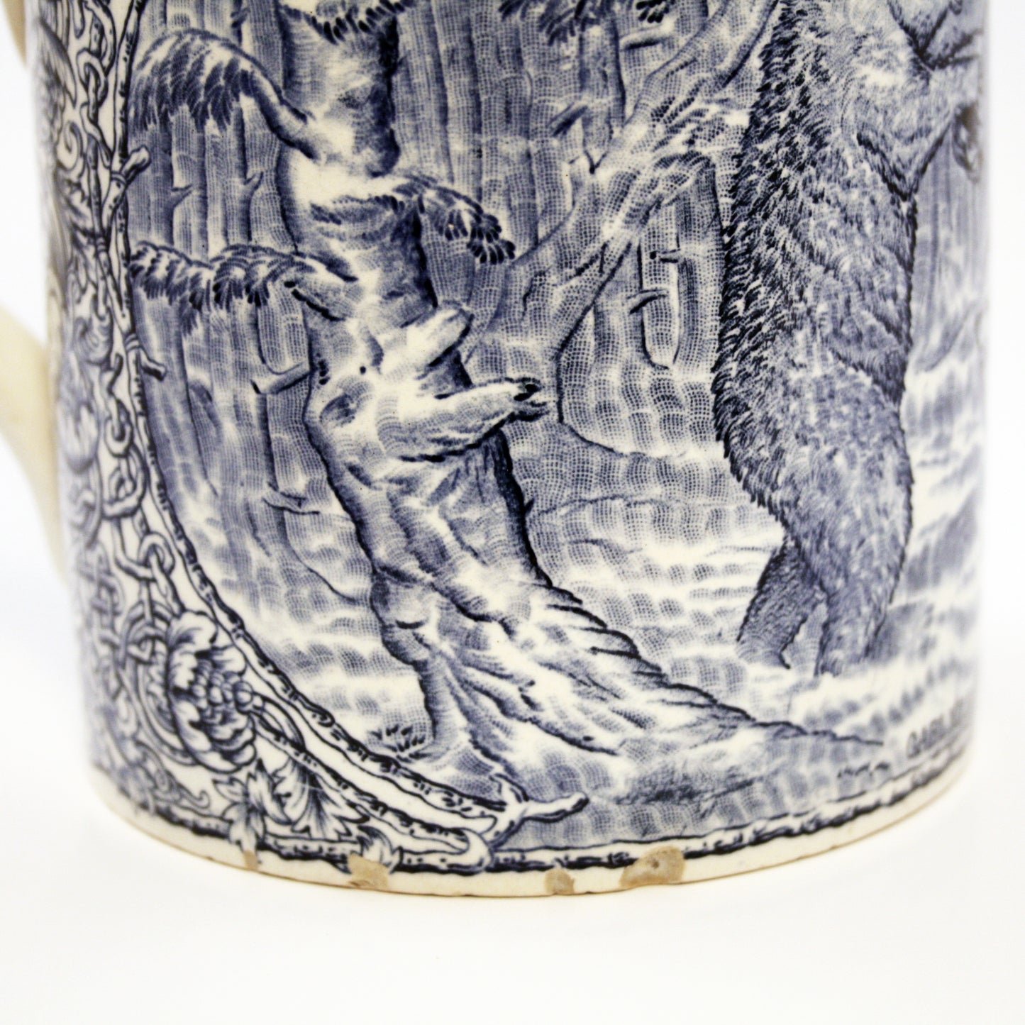 Rörstrand Creamware Tankard – King Charles XII Bear Hunting at Kungsör