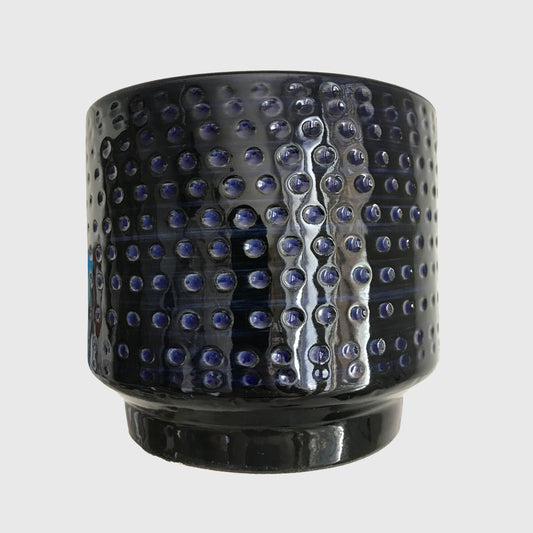 Vintage Ceramic Planter — Deep Cobalt Blue