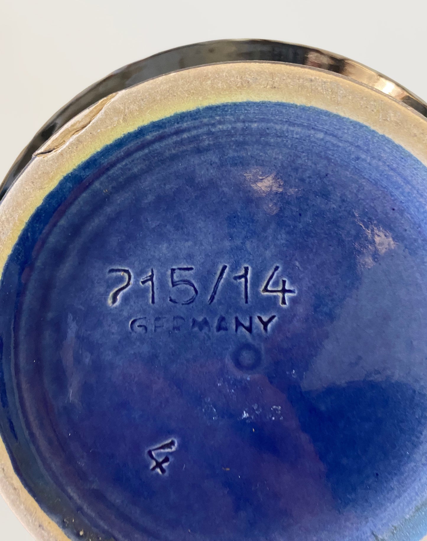 Vintage Ceramic Planter — Deep Cobalt Blue