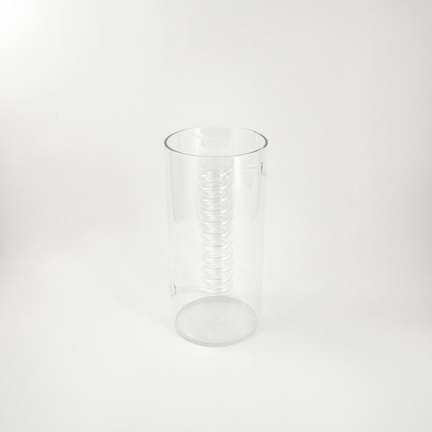 Glass vase with interior spiral tube by Ehlen Johansson for IKEA