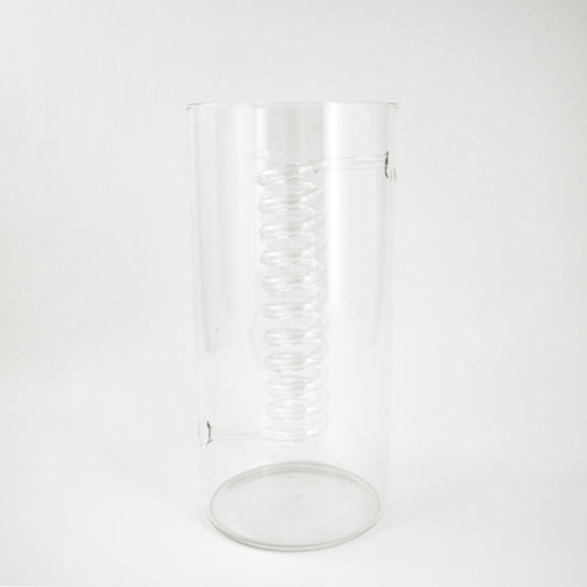 Glass vase with interior spiral tube by Ehlen Johansson for IKEA